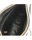 CHANEL Vintage Small Camera Bag with CC Stitch Mark & Fringe in Black Lambskin - GHW