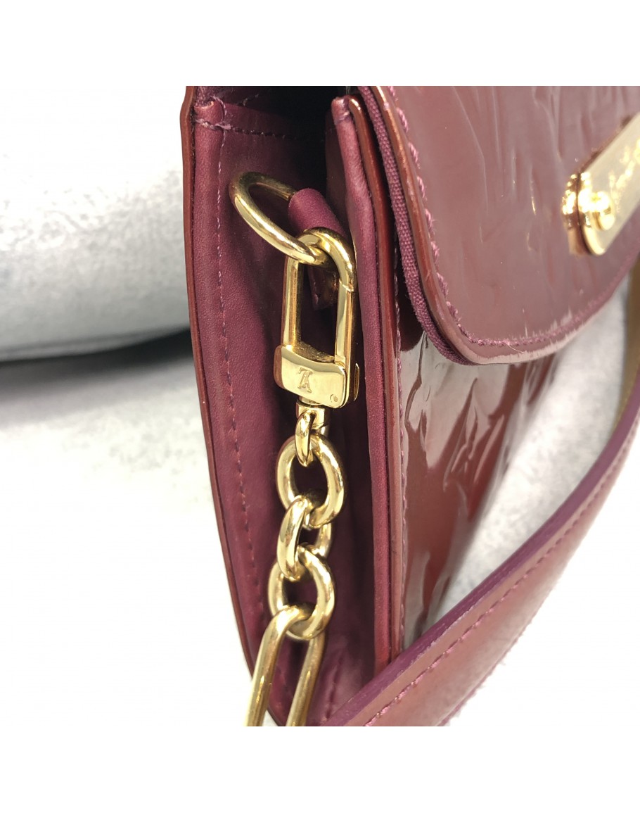 Louis Vuitton M93543 Amarante Monogram Vernis Sunset Boulevard Wallet on  Chain/ Clutch/ Shoulder Bag
