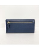 PRADA 1MH132 Bluette Saffiano Leather Long Flap Wallet – GHW