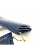 PRADA 1MH132 Bluette Saffiano Leather Long Flap Wallet – GHW