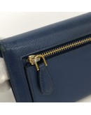 PRADA 1MH132 Bluette Saffiano Leather Long Flap Wallet – GHW