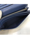 PRADA 1MH132 Bluette Saffiano Leather Long Flap Wallet – GHW