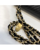 CHANEL Chevron Medium Flap Chain Shoulder Bag in Black Aged Calfskin – Aged Gold Hardware