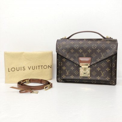 LOUIS VUITTON Monogram Vintage Monceau 28 Handbag with Shoulder Strap – GHW