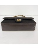 CHANEL Vintage Medium Classic Flap (CF) in Brown Lambskin & Jersey Canvas – GHW
