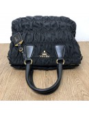 PRADA B1336M Tessuto Gaufre Black Nylon Tote Bag with Shoulder Strap – GHW