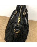 PRADA B1336M Tessuto Gaufre Black Nylon Tote Bag with Shoulder Strap – GHW