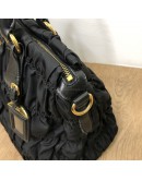 PRADA B1336M Tessuto Gaufre Black Nylon Tote Bag with Shoulder Strap – GHW