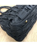 PRADA B1336M Tessuto Gaufre Black Nylon Tote Bag with Shoulder Strap – GHW