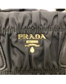 PRADA B1336M Tessuto Gaufre Black Nylon Tote Bag with Shoulder Strap – GHW