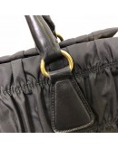 PRADA B1336M Tessuto Gaufre Black Nylon Tote Bag with Shoulder Strap – GHW