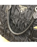 PRADA B1336M Tessuto Gaufre Black Nylon Tote Bag with Shoulder Strap – GHW