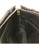 PRADA B1336M Tessuto Gaufre Black Nylon Tote Bag with Shoulder Strap – GHW