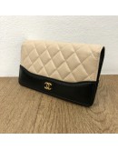 CHANEL Gabrielle Yen Wallet in Beige x Black Quilted Aged Calfskin – GHW (25 Series – Year 2018)