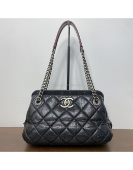 CHANEL Portobello Bowler Shoulder Bag in Black Aged Calfskin – RHW (18 Series – Year 2014)