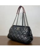 CHANEL Portobello Bowler Shoulder Bag in Black Aged Calfskin – RHW (18 Series – Year 2014)
