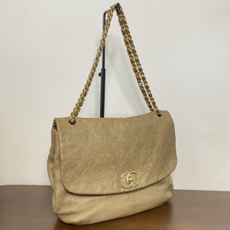 CHANEL Trianon Messenger Bag in Gold Distressed Calfskin – GHW (17 Series – Year 2013)
