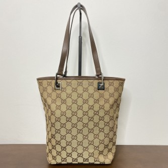 GUCCI GG Canvas in Dark Brown Leather Mini Tote Bag – RHW