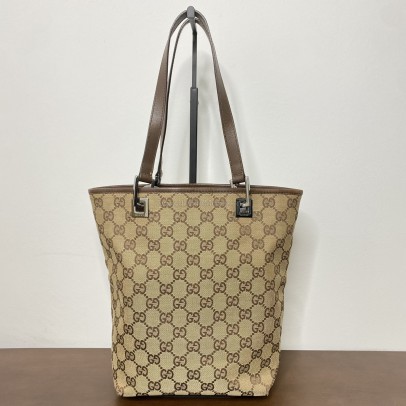 GUCCI GG Canvas in Dark Brown Leather Mini Tote Bag – RHW