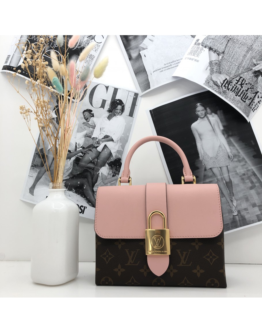 LOUIS VUITTON Monogram Locky BB in Rose Poudre (Pink) Handbag with