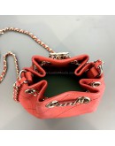 CHANEL CC Mini Drawstring Bucket Bag in Red Stitched Calfskin – GHW (28 Series – Year 2019)