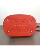 CHANEL CC Mini Drawstring Bucket Bag in Red Stitched Calfskin – GHW (28 Series – Year 2019)