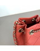 CHANEL CC Mini Drawstring Bucket Bag in Red Stitched Calfskin – GHW (28 Series – Year 2019)