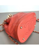 CHANEL CC Mini Drawstring Bucket Bag in Red Stitched Calfskin – GHW (28 Series – Year 2019)