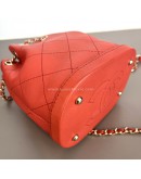 CHANEL CC Mini Drawstring Bucket Bag in Red Stitched Calfskin – GHW (28 Series – Year 2019)