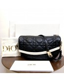 CHRISTIAN DIOR Medium Vibe Hobo Bag in Black/White Lambskin – GHW (Year 2022)