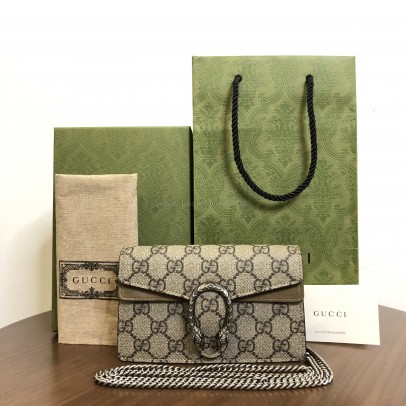 GUCCI Dionysus Super Mini Bag in GG Supreme Canvas – RHW (Year 2022)
