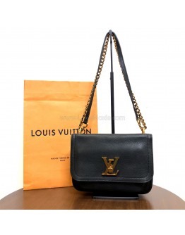 LOUIS VUITTON Lockme Chain Shoulder Bag in Black Calfskin – GHW (Year 2020)