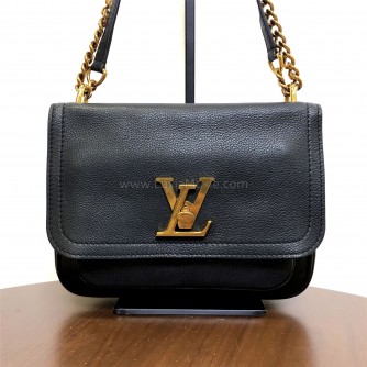 LOUIS VUITTON Lockme Chain Shoulder Bag in Black Calfskin – GHW (Year 2020)