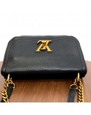 LOUIS VUITTON Lockme Chain Shoulder Bag in Black Calfskin – GHW (Year 2020)