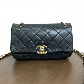 CHANEL Chain Is More Flap Bag in Black Calfskin – Aged Gold Hardware (31 Series – Year 2021)