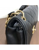 CHANEL Chain Is More Flap Bag in Black Calfskin – Aged Gold Hardware (31 Series – Year 2021)