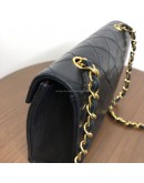 CHANEL Vintage CC Logo Small Chain Shoulder Flap Bag in Black Lambskin – GHW