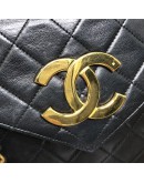 CHANEL Vintage CC Logo Small Chain Shoulder Flap Bag in Black Lambskin – GHW