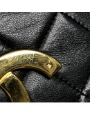 CHANEL Vintage CC Logo Small Chain Shoulder Flap Bag in Black Lambskin – GHW