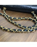 CHANEL Vintage CC Logo Small Chain Shoulder Flap Bag in Black Lambskin – GHW
