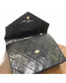 CHANEL Vintage CC Logo Small Chain Shoulder Flap Bag in Black Lambskin – GHW