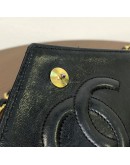 CHANEL Vintage CC Logo Small Chain Shoulder Flap Bag in Black Lambskin – GHW