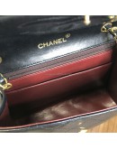 CHANEL Vintage CC Logo Small Chain Shoulder Flap Bag in Black Lambskin – GHW