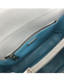 PRADA BN2884 Saffiano Cuir Tote Handbag with Shoulder Strap in Baby Blue (Granito) - SHW