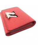 LOUIS VUITTON Portefeuille Twist Lock Tri-Fold Compact Wallet in Red (Coquelicot) – SHW