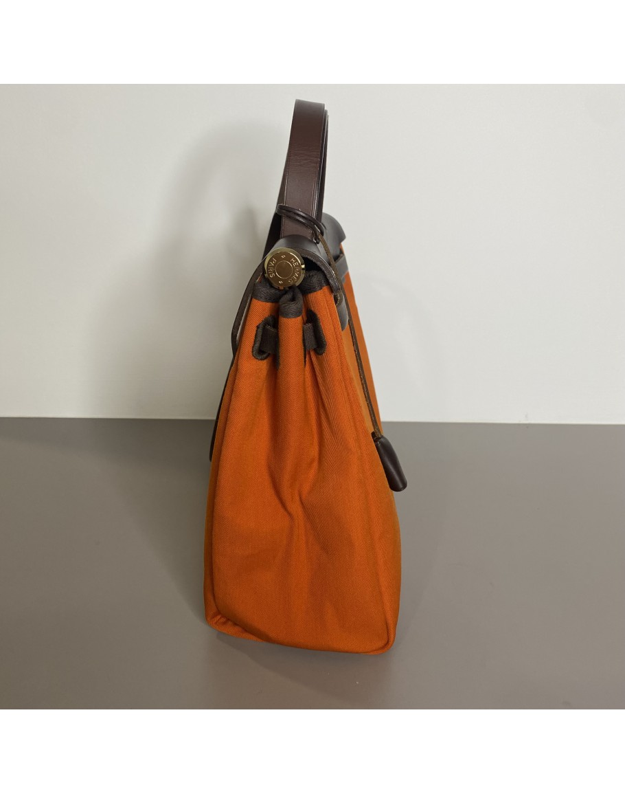 Hermes Herbag Shoulder Bag Calfskin Leather Cabas PM 2 in 1