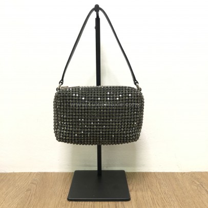 ALEXANDER WANG Heiress Pouch Bag in Crystal Mesh – SHW