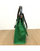 HERMES Herbag PM 31 Green Canvas with Black Calfskin Leather & PHW – Shoulder Bag Type (Stamp D – Year 2019)
