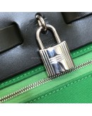 HERMES Herbag PM 31 Green Canvas with Black Calfskin Leather & PHW – Shoulder Bag Type (Stamp D – Year 2019)