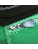 HERMES Herbag PM 31 Green Canvas with Black Calfskin Leather & PHW – Shoulder Bag Type (Stamp D – Year 2019)